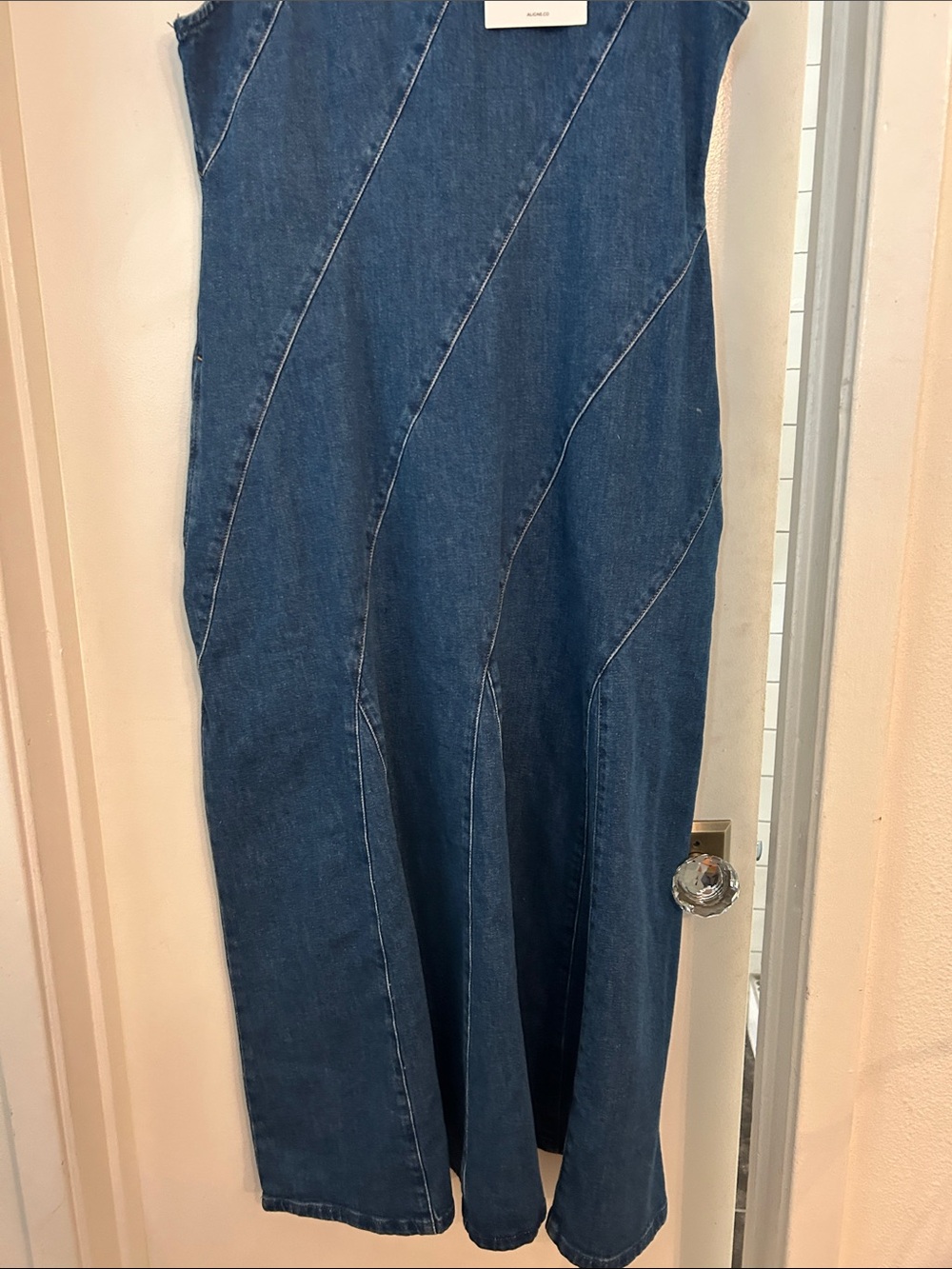 Aligne Raven - Anthropologie - Sleeveless Denim Midi Dress - Dark Blue - NWT - Picture 7 of 14